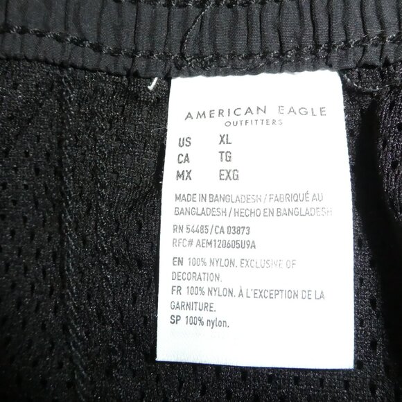 American Eagle Unisex Black Mesh Lined Shorts - Black - Picture 5 of 6